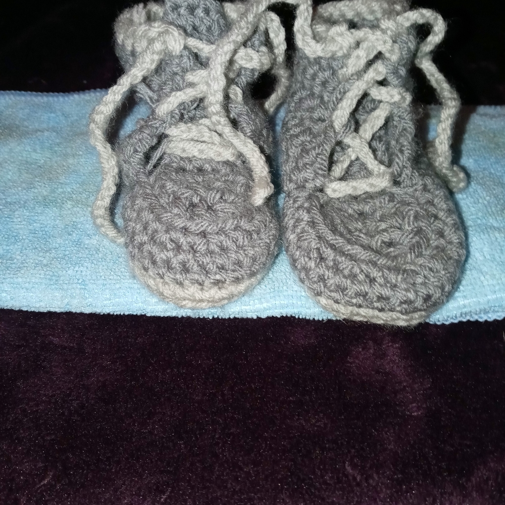 Handmade Knit Baby Booties.